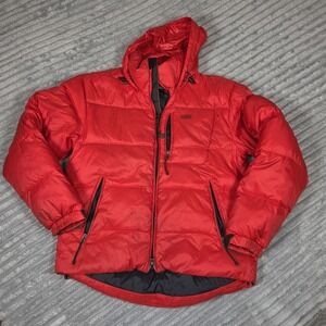 RLX Polo Sport Men's Down Puffer Jacket Red Ripstop Nylon Size M Vintage